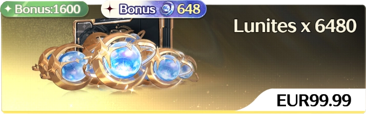 Pack Lunite 6480 bonus anniversaire x2 Wuthering Waves 99.99€